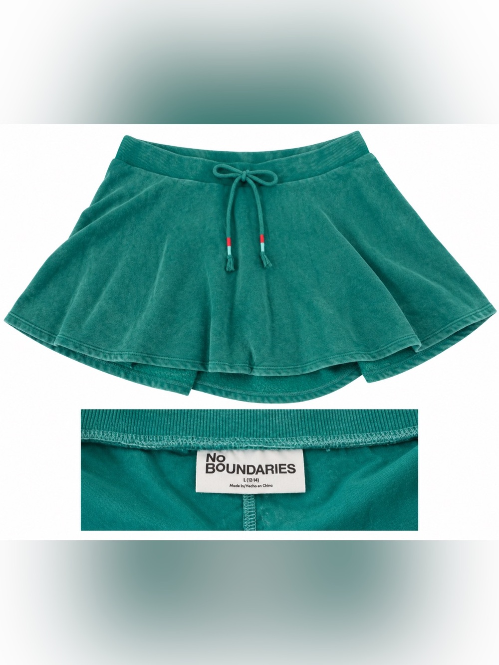 No Boundaries women’s  Teal Drawstring Skort - Flared Active Style
